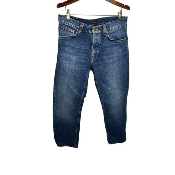 Nudie Jeans Solid Ollie wild blue mens jeans cotton stretch size 32 X 26 - Picture 1 of 15